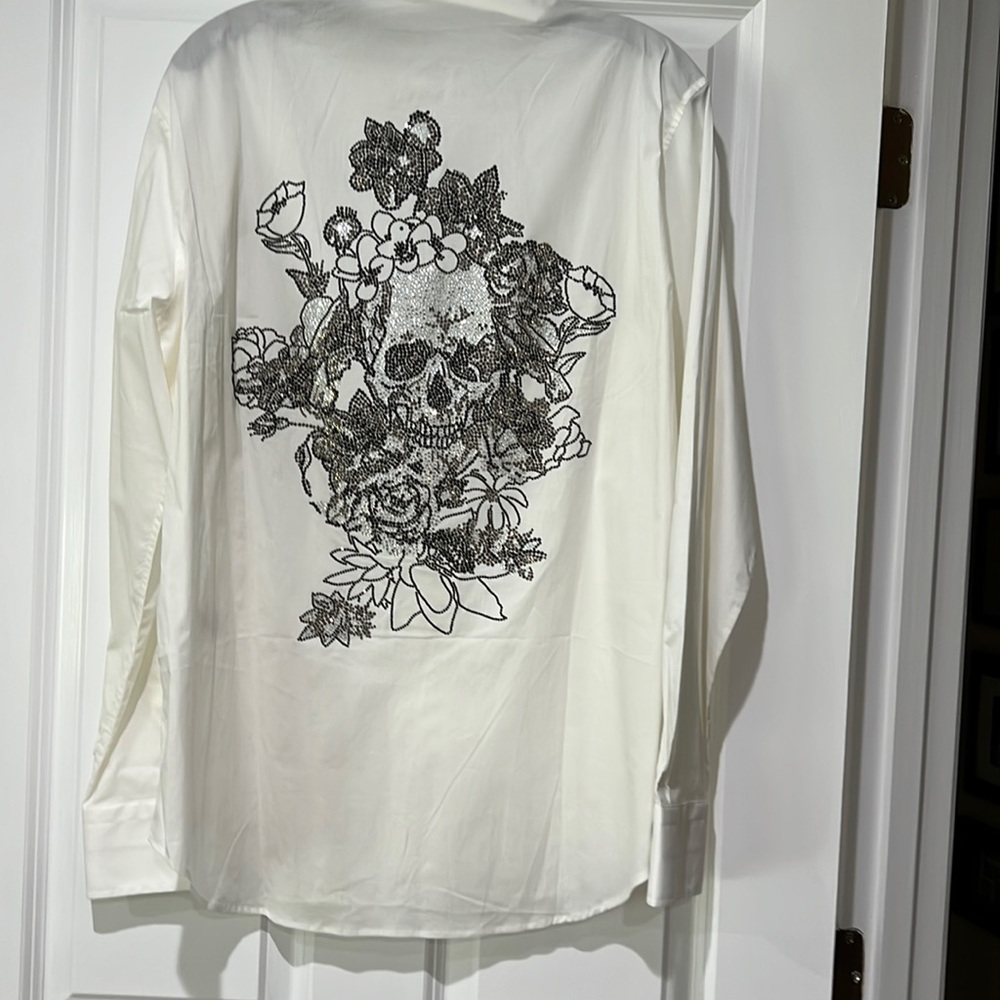 Robert Graham Crystal skull long sleeve men’s button up size large NWT